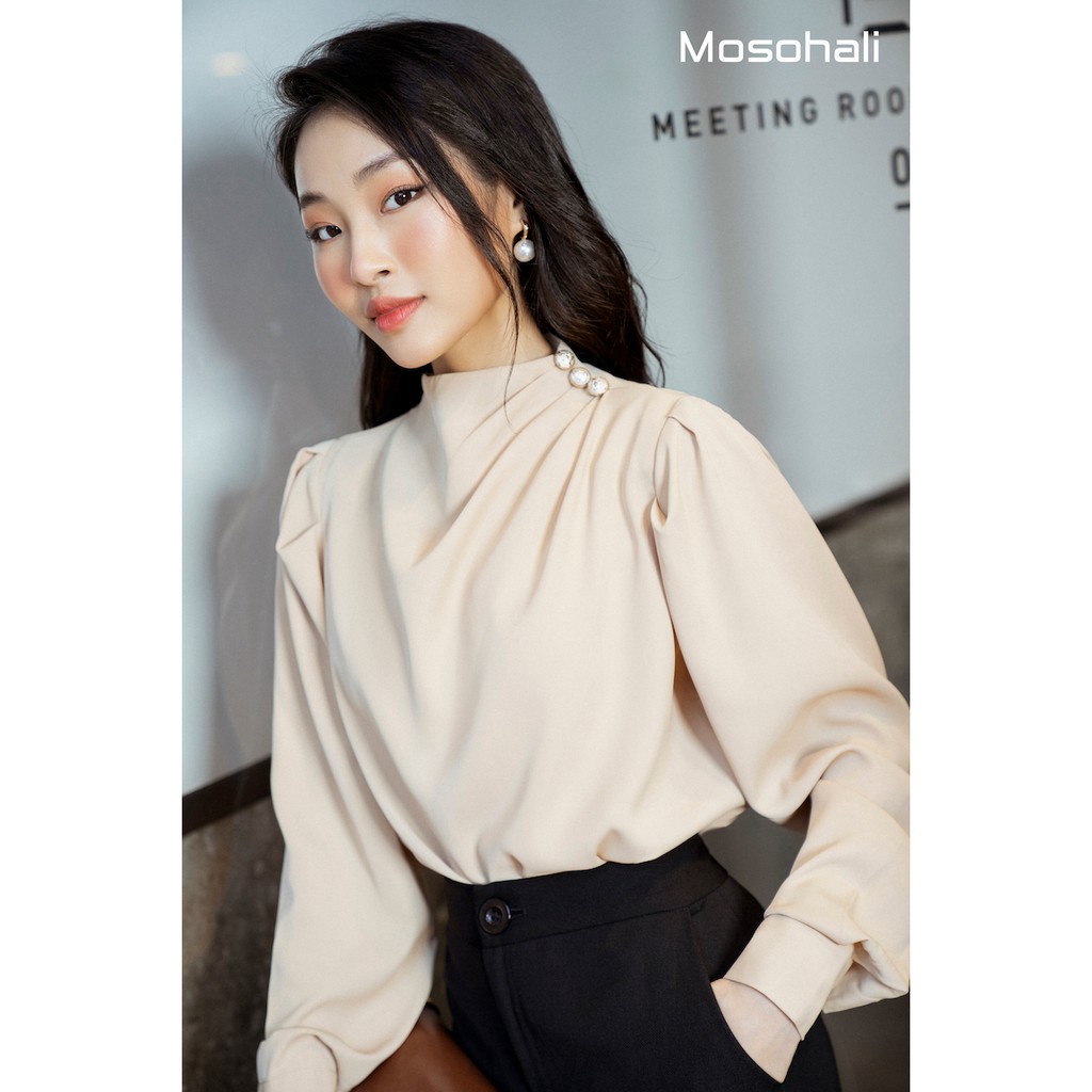 Áo sơ mi nữ dài tay khuy vai Mosohali sơ mi nữ cindy công sở hàng thiết kế mosohali