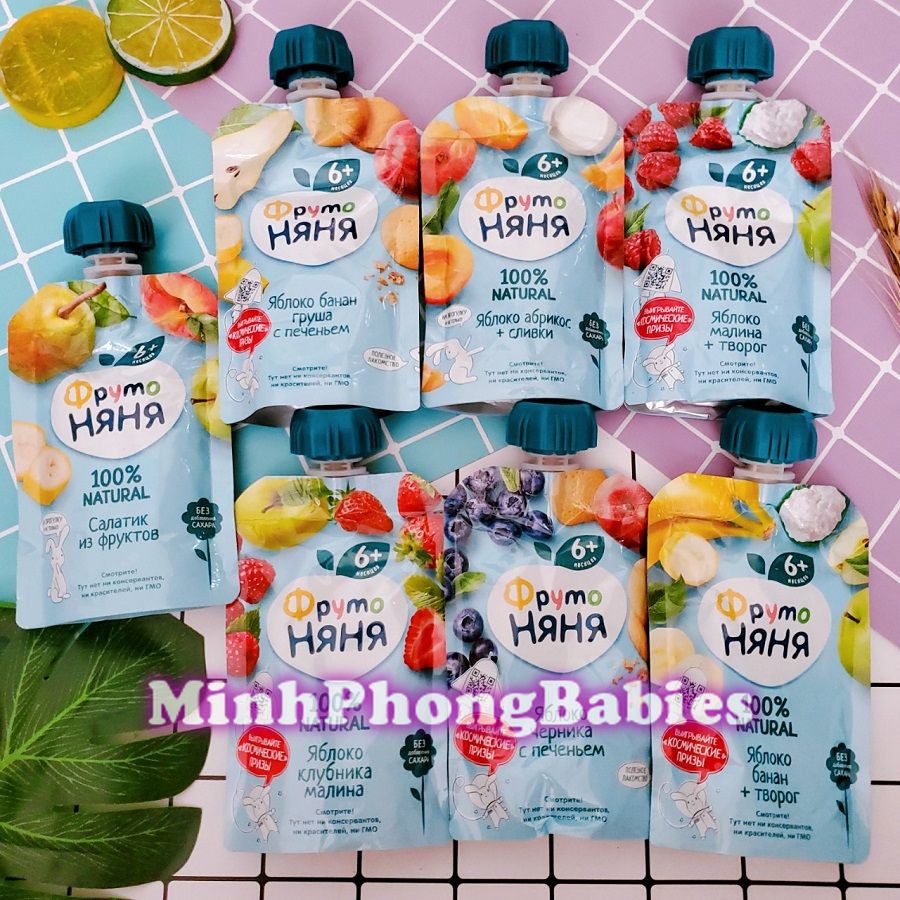 Trái Cây Nghiền Fruto Nhiều Vị Cho Bé 6M+ ( 90g)