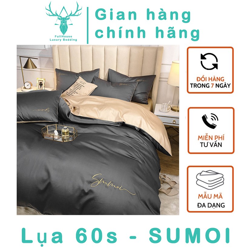 [Hàng mới về]Bộ Chăn Ga Gối Lụa Sumoi 60s Nhập Khẩu Cao Cấp (Inbox kích thước ga nệm/đệm)