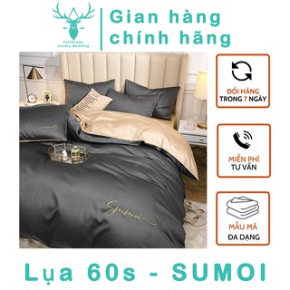 Bộ chăn ga gối lụa sumoi 60s nhập khẩu cao cấp