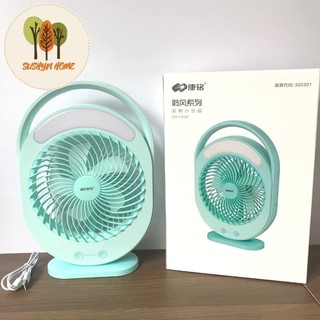 Quạt sạc tích điện có đèn led cao cấp km f0336