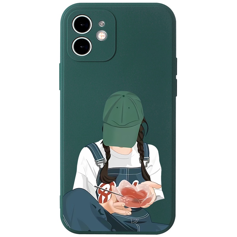 Ốp lưng JURSUE hoạt hình cặp đôi dễ thương đẹp cho iPhone 13 12 11 Pro Max SE 2020 X XR XS 8 7 ip 6S 6 Plus Y2097