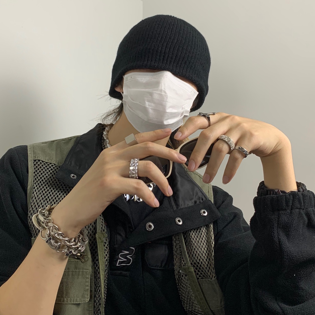 Mũ len dệt kim phong cách hip hop Hàn Quốc cá tính thời trang