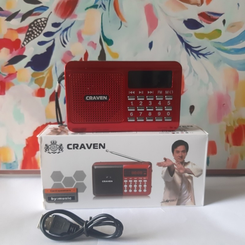 Đài Radio Craven CR-16 Máy nghe pháp  nghe đài, nghe nhạc thẻ nhớ, USB, nghe kinh phật sử dụng pin siêu trâu