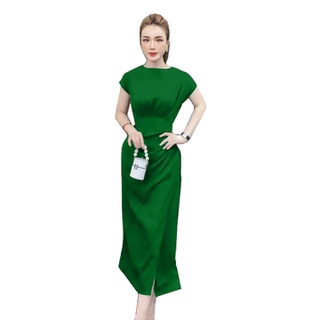 Đầm cổ thuyền nhúng eo cao cấp