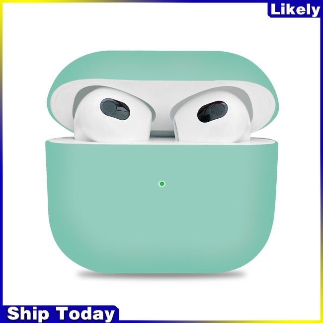 Vỏ Bảo Vệ Hộp Sạc Tai Nghe Airpods 3 Bằng Silicon Màu Trơn Bluetooth Thế Hệ 4