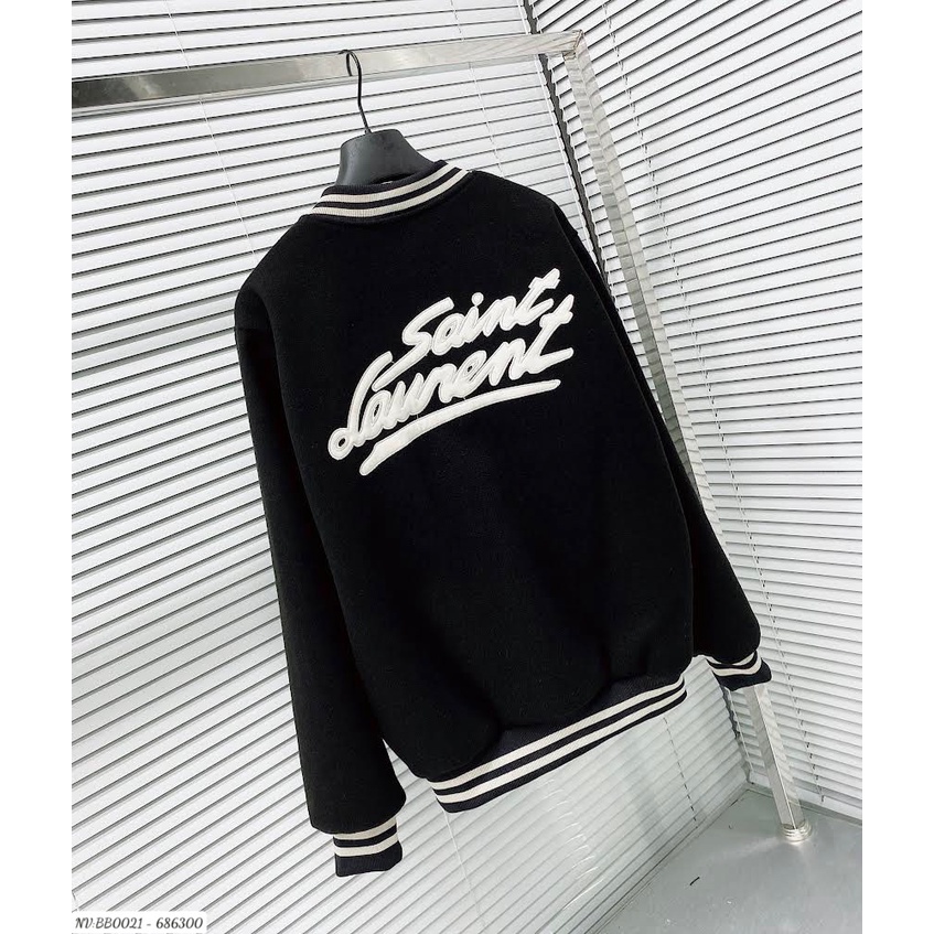 Áo Khoác Bomber Nam Phối Họa Tiết Chữ Thêu Sau Lưng . Áo Khoác Bomber Chất Dạ Cao Cấp Dành Cho Nam - MINH TÂY STORE