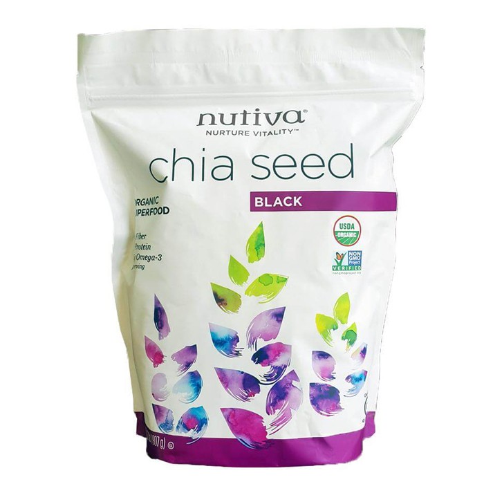 [HÀNG MỸ] Hạt Chia Nutiva CHIA SEED (907g) - Organic Ngừa Lão Hóa, Tốt Cho Hệ Miễn Dịch