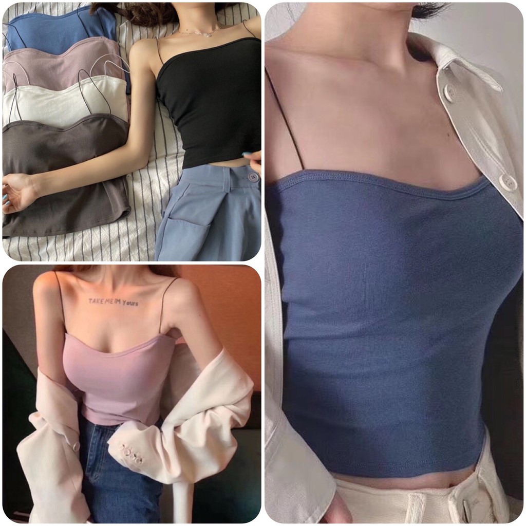 [Mã FAMAYWA giảm 10K đơn 50K] Áo 2 Dây Kèm Mút Ngực 🎀 FREESHIP 🎀 Áo hai dây kèm đệm ngực | BigBuy360 - bigbuy360.vn