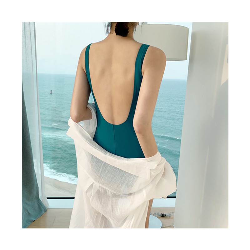 Bikini sang chảnh 1 mảnh đồ bơi đi biển độc lạ liền thân kín đáo sexy Hàn Quốc nâng ngực hở lưng che bụng 2569 E-13