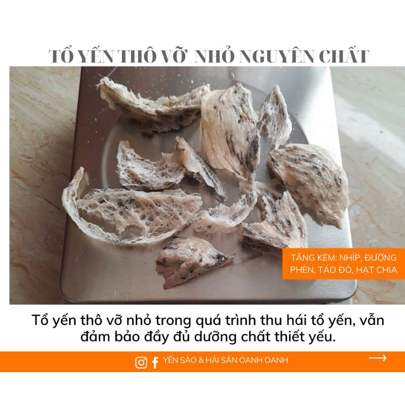 [Mã GROSALE2703 giảm 8% đơn 250K] 50gr Yến Sào thô vỡ bể - Tổ yến vỡ nhỏ nguyên chất ít lông - Tặng kèm đồ chưng | BigBuy360 - bigbuy360.vn