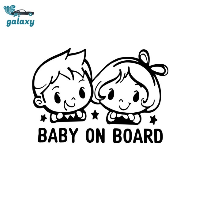 Galaxy Miếng Dán Cảnh Báo Baby On Board Nhiều Màu Trang Trí Xe Hơi
