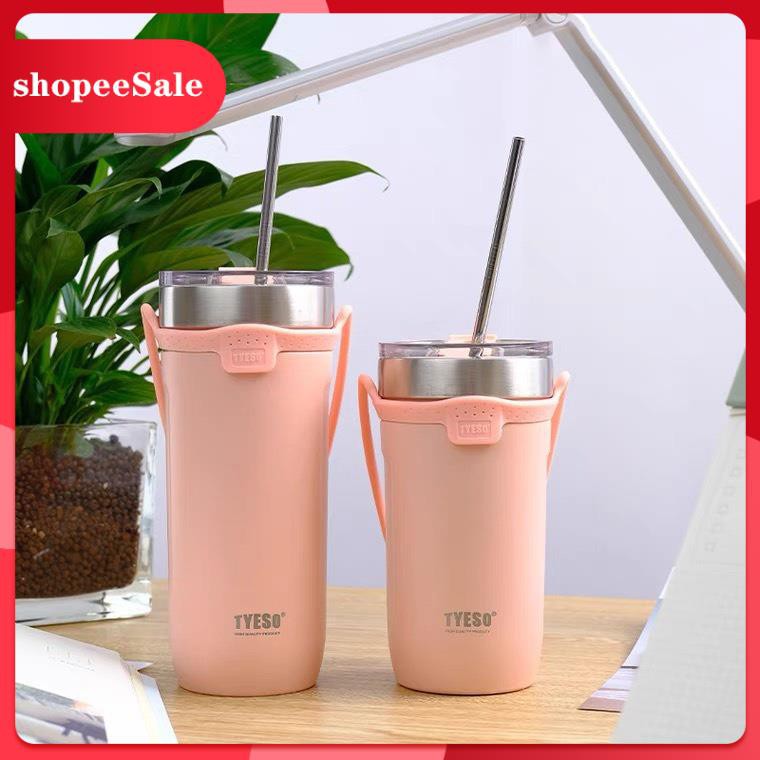 Ly giữ nhiệt TYESO MAX có ống hút và quai xách đi kèm thể tích 550ML/710ML – BGN23 (4 màu)