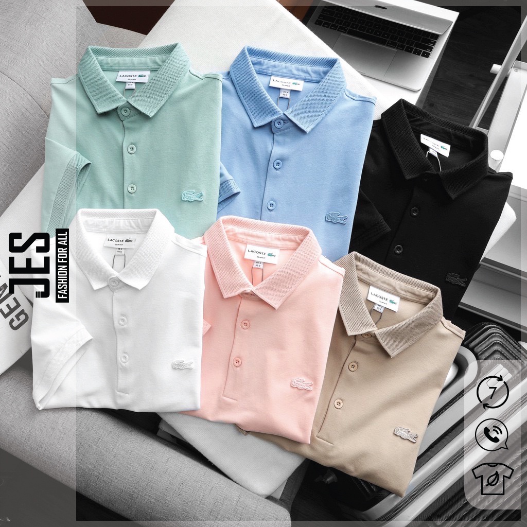 [Mã SRBACK010912 hoàn 20K xu đơn 50K] Áo thun polo nam đẹp có cổ cao cấp nhiều màu tay ngắn chất cotton JESBRAND LACJ1