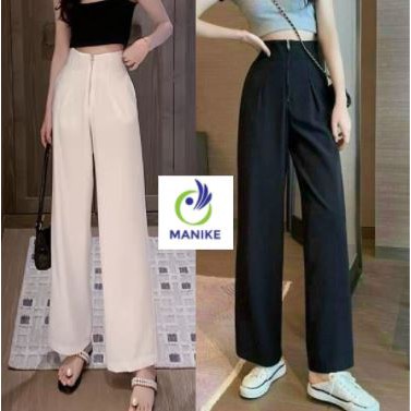 QUẦN SUÔNG CẠP CAO GEN BỤNG KHÓA TRƯỚC CẠP LIỀN,QUẦN VẢI ỐNG RỘNG SIÊU HÁCH DÁNG