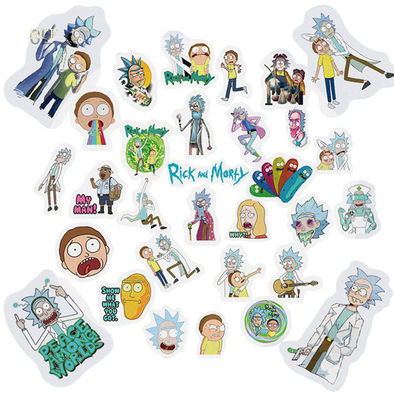 Sticker Hoạt Hình Rick And Morty Dán Trang Trí Xe Ô Tô