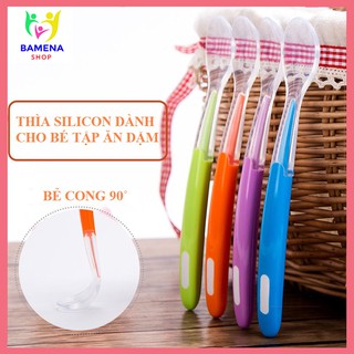 Thìa ăn dặm silicon siêu mềm an toàn cho bé Bamena AD57