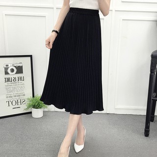 Chân váy dài xếp li có ảnh thật