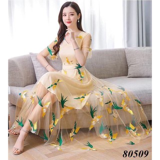 Đầm dạ hội thêu phượng hoàng - sang trọng - quý phái - hàng thiết kế mới nhất 2020/ có size 70KG