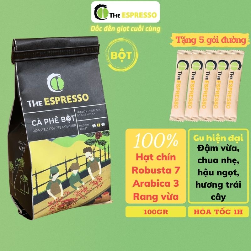 PHIN 73 gói 100gr - cafe pha phin thương hiệu The Espresso - Cà phê rang xay 100% hạt chín