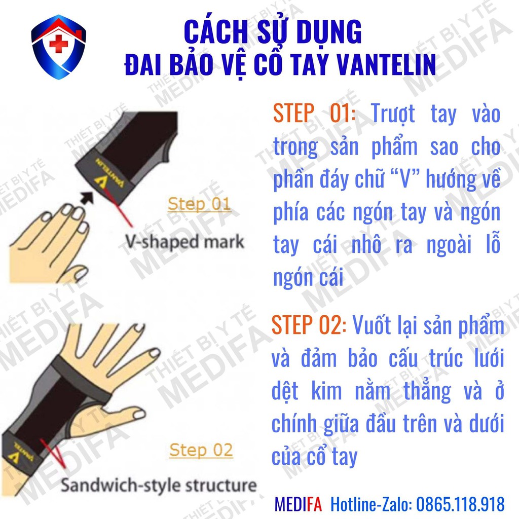 Đai Bảo Vệ Cổ Tay Vantelin - Chính Hãng Nhật Bản - Được Chuyên Gia Khuyên Dùng - Bảo Vệ Khớp Cổ Tay Tối Đa