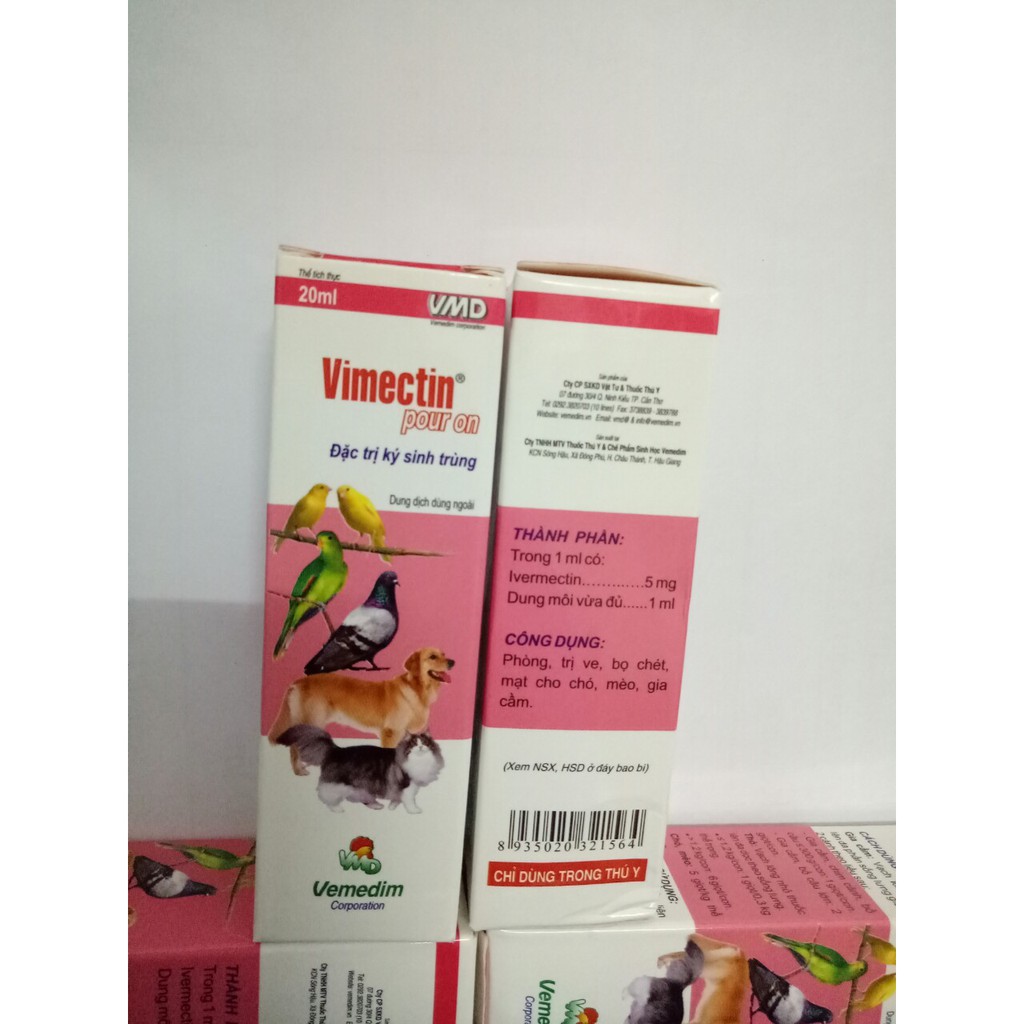 1 LỌ VIMECTIN pour on ĐẶ.C TR.Ị K.Í SI.NH TR.Ù.NG, MẠ.C, R.Ậ.N CỦA VEMEDIM