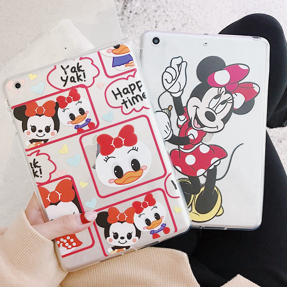 For iPad Air 2 Mini 2 3 4 5 iPad 6 Pro 11 Air3/Pro 10.5 Case Cute Mickey Minnie Pattern Transparent Cover | BigBuy360 - bigbuy360.vn