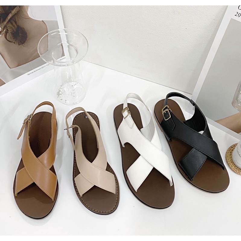 GIÀY SANDAL ĐẾ BẰNG THỜI TRANG SANDAL CHÉO BẢNG SHOES PARADISE CXB