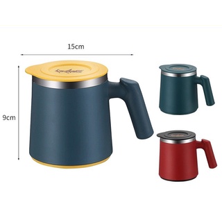 Cốc uống trà, cafe giữ nhiệt bằng thép không gỉ có tay cầm 420ml - hàng cao cấp