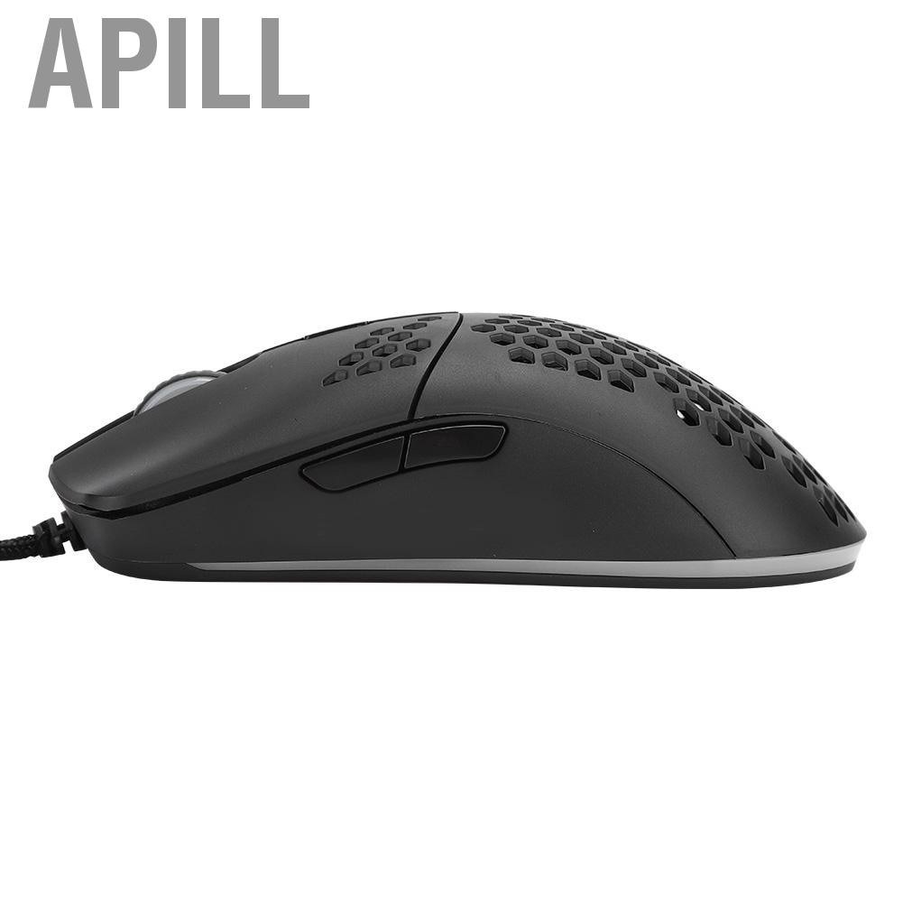 Apill WeekW HXSJ J900 Hole Mouse 6-Key Wired Gaming Mice Macro Programming RGB Lighting PC Accessory