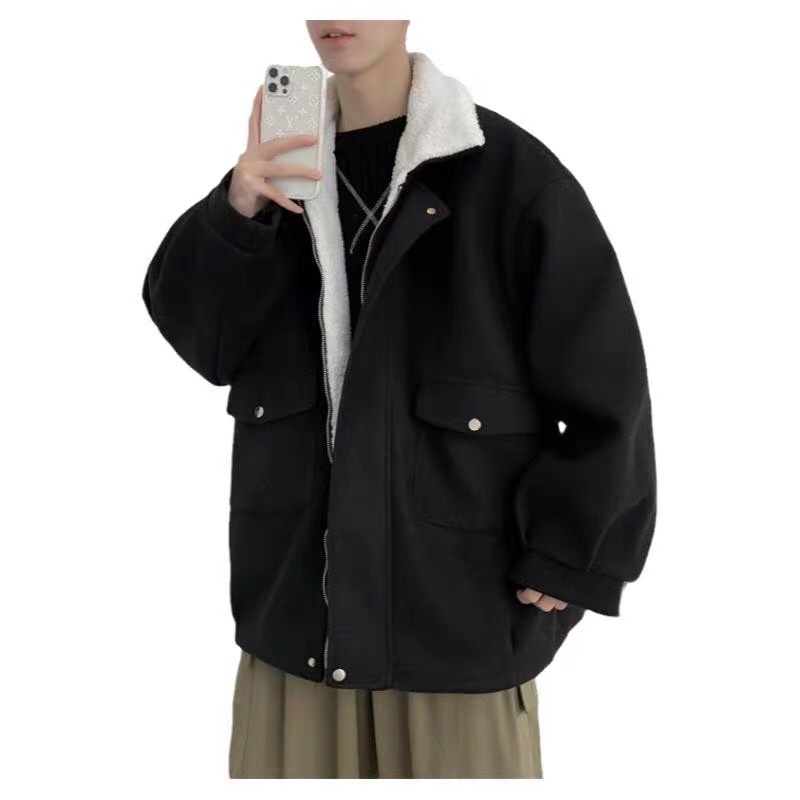Áo khoác unisex ⚡𝐇𝐀̀𝐍𝐆 𝐂𝐀𝐎 𝐂𝐀̂́𝐏 ⚡Chất dạ lì có lót lông cừu bên trong, lên dáng trẻ trung năng động, mặc đi chơi đi hoc