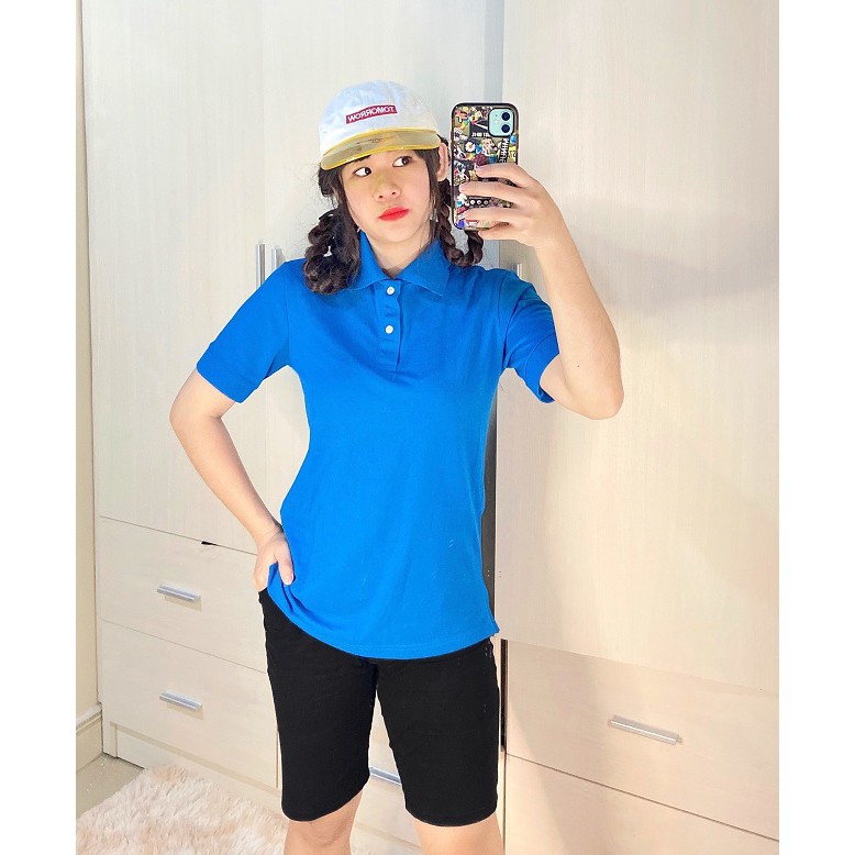 Áo Polo Nam Nữ, Áo Thun Unisex Cổ Trụ Cá Sấu 4 Chiều 100% Cotton Vải Dày 40-85kg, Polo T-shirt đánh golf ˇ