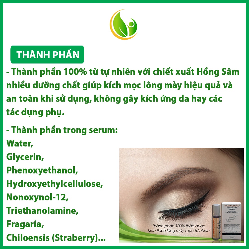 Serum kích thích mọc lông mày Kaminomoto Nhật Bản 10ml, thuốc mọc lông mày Kaminomoto cho nam nữ