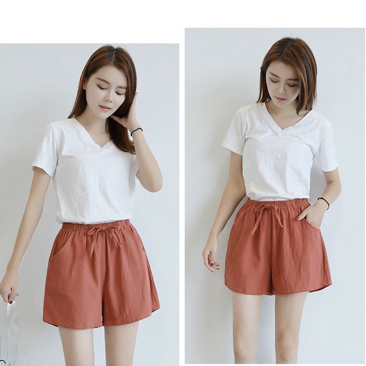 Quần short Linen nhiều màu thời trang