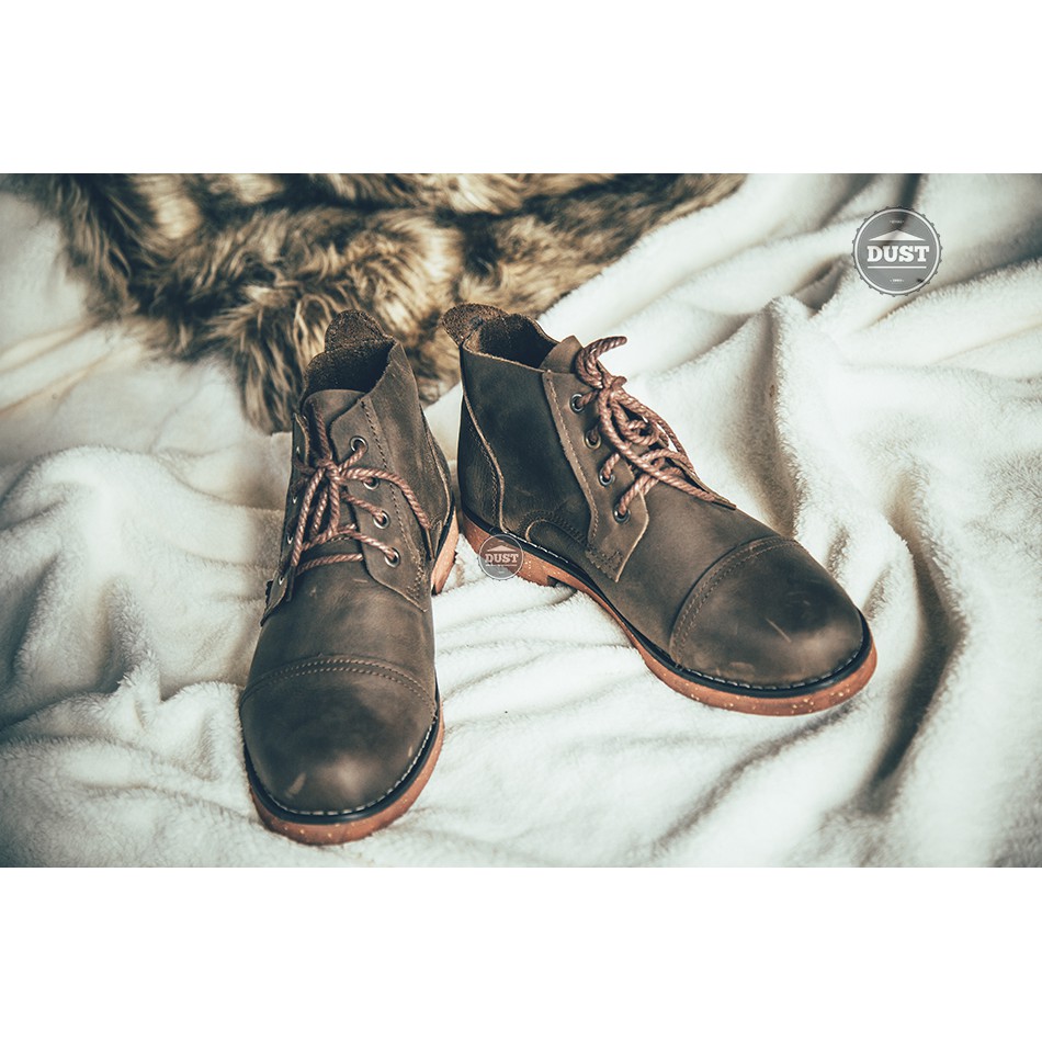 Giày cao cổ nam da bò sáp redwing desert boots