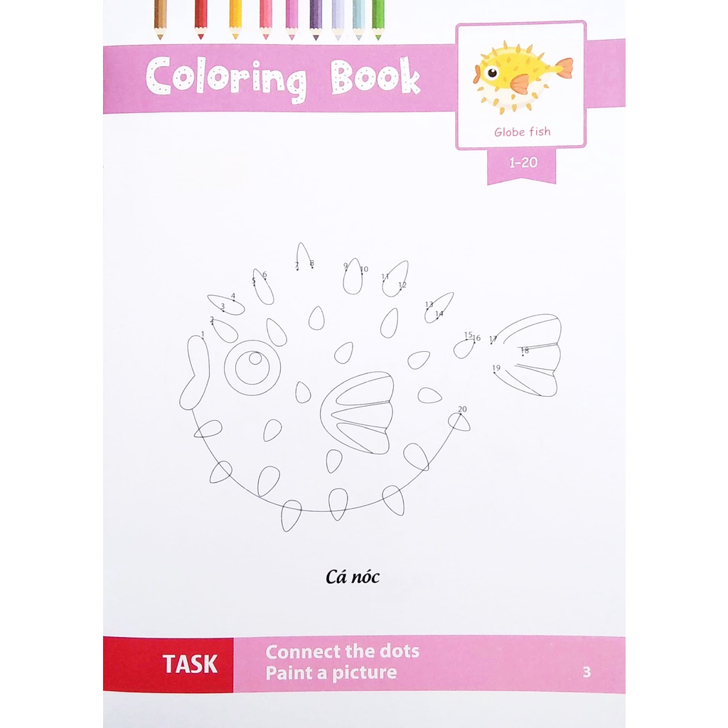Sách Dot To Dot Coloring Book - Nối Số & Tô Màu - Động Vật Biển