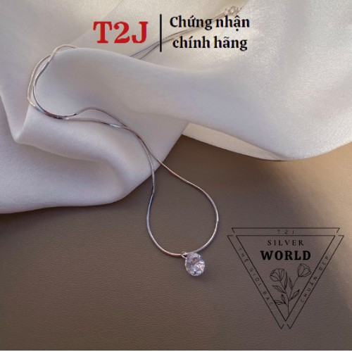 Dây chuyền thời trang  khuy móc đá xinh đẹp ,thiết kế sang trọng lịch lãm, Vòng cổ Silver World