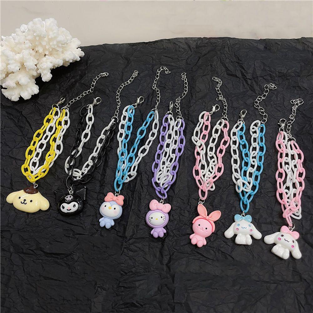 Vòng Tay Resin Màu Kẹo Ngọt Họa Tiết Hoạt Hình Phong Cách Harajuku Cho Nữ