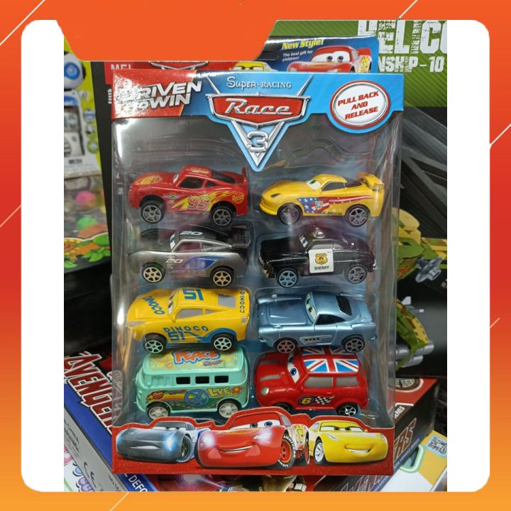 757-4 Hộp 8 xe Mc Queen chạy đà