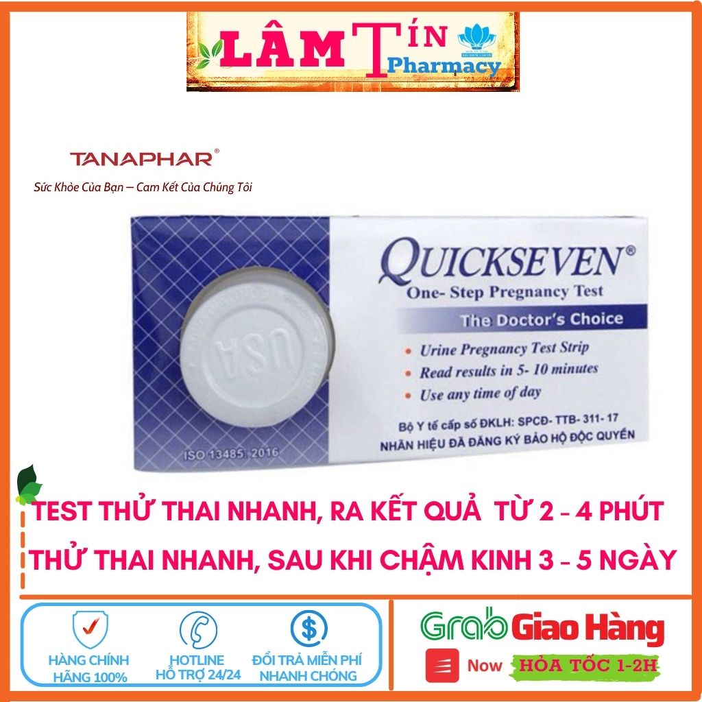 Que Thử thai phát hiện thai sớm Quickseven test Thử Thai Nhanh Hàng Chính Hãng Tanaphar Giá Tốt Nhất