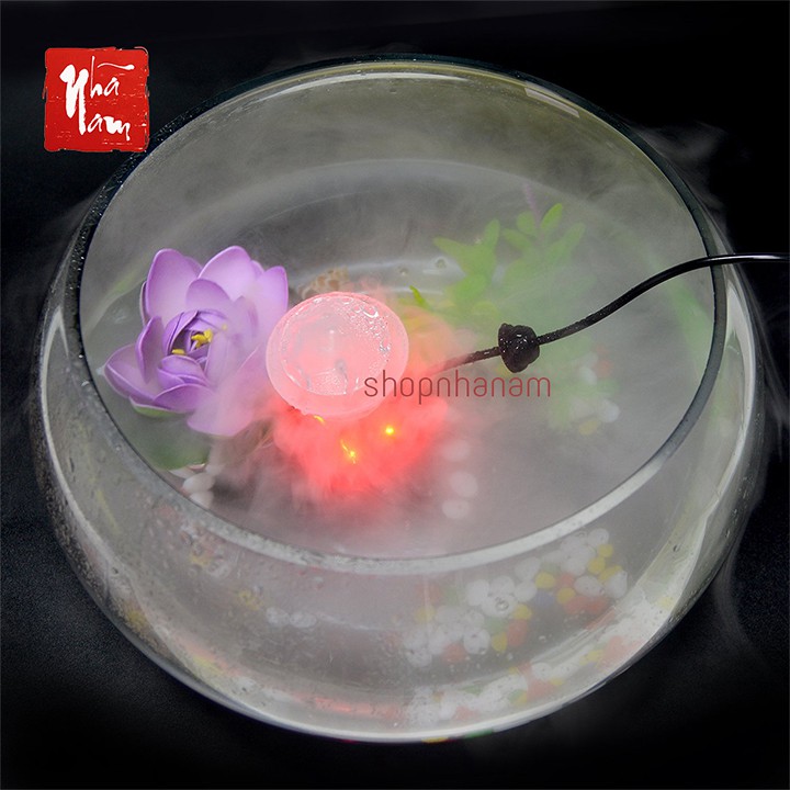 Máy phun sương bể cá Máy tạo khói có đèn đổi màu dùng cho thác nước phong thủy