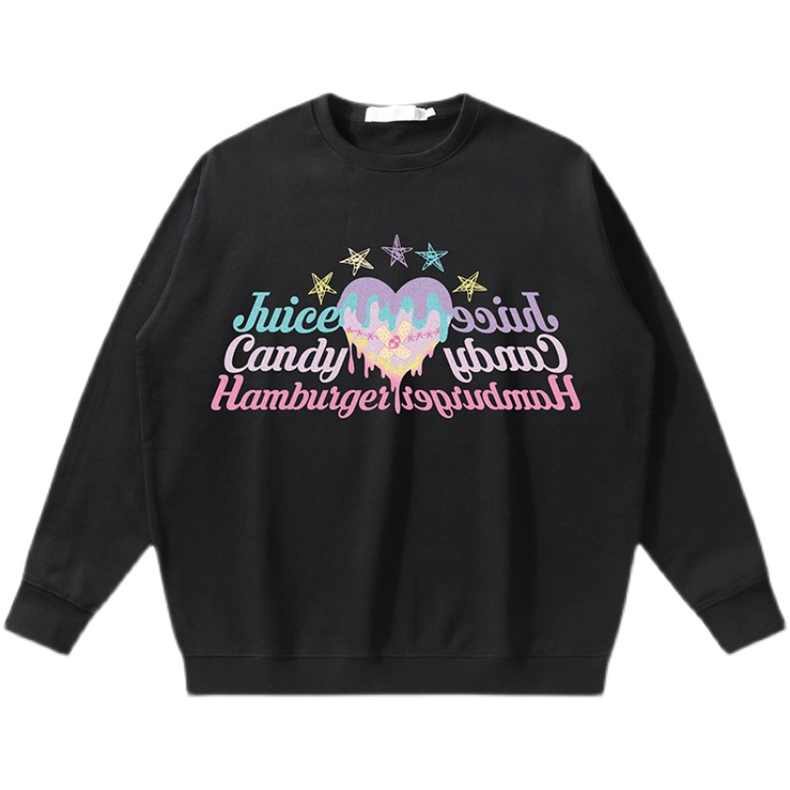 ZHELIHANGFEI Áo Thun Sweater Tay Dài In Hình Ngôi Sao Màu Gradient Kiểu Retro Dễ Thương