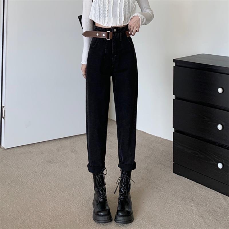 Quần Bò Baggy Trơn  Kèm Thắt Lưng Da Siêu Đẹp