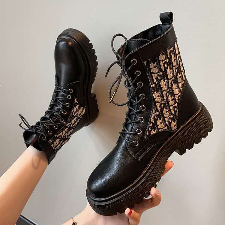 Women's boots net red versatile foreign fashion boots trend ins casual shoes boots