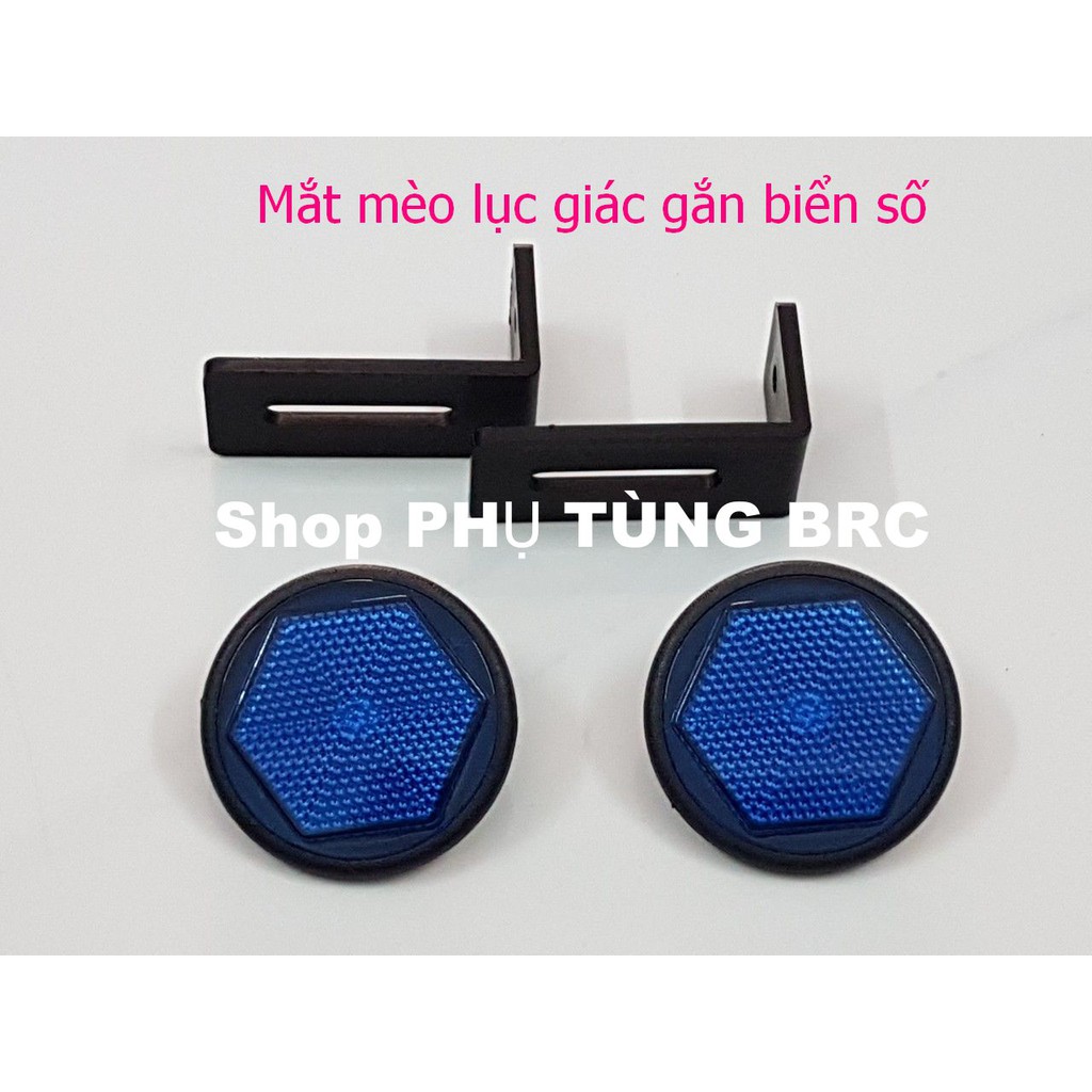 Mắt mèo lục giác gắn biển số ( SL: 1 cặp kèm pát, có 5 màu cho khách chọn).