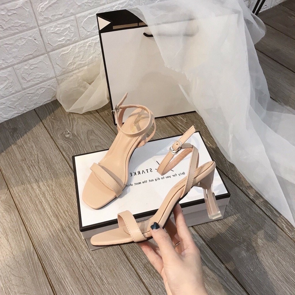 Dép Cao Gót 7 Phân Nữ Thiết kế Quai Hậu Hàng Chuẩn Phom Size 35 - 39