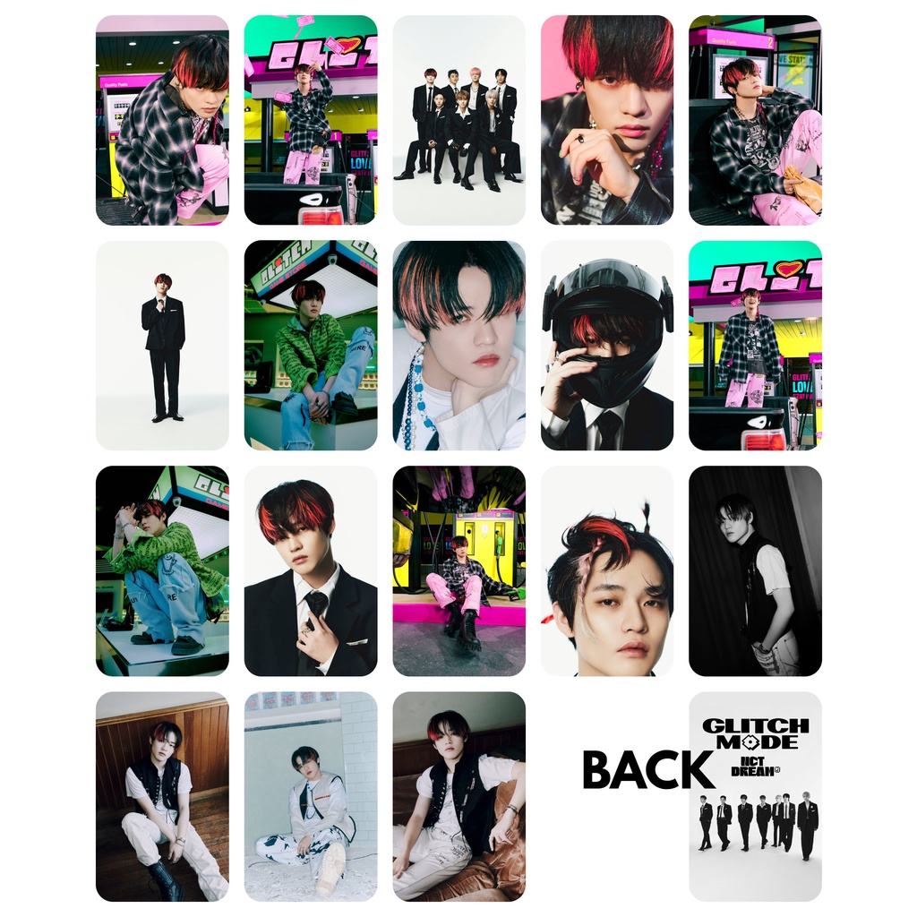 Set 18 ảnh card giấy bo góc in 2 mặt thành viên nhóm NCT DREAM - Glitch Mode