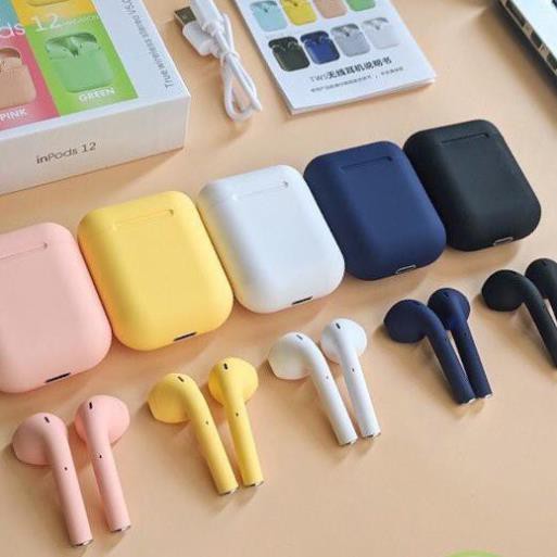 Tai Nghe Bluetooth blutooth Không dây Inpods 12 i12 giống Airpods 2 chuyên Gaming dùng cho iphone và android