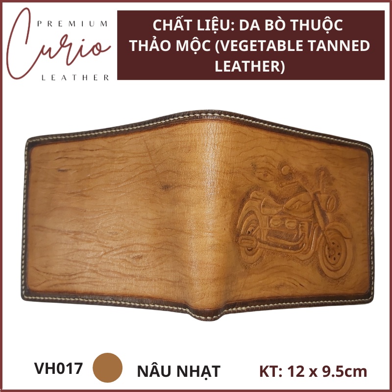 Bóp Ví Nam Da Veg Chạm Khắc Thủ Công Hình Mô Tô Cá Tính (1 Mẫu Duy Nhất) - VH017 Curio Leather