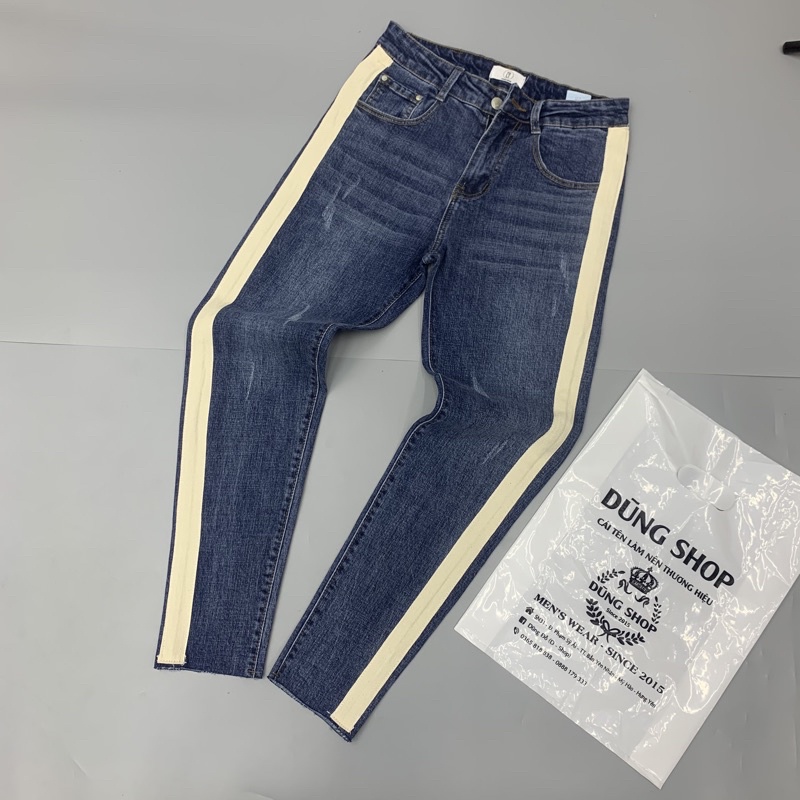 Quần bò kiểu dáng hàn quốc phối vạch - Quần bò nam đẳng cấp QJ28 QJ55 QJ66